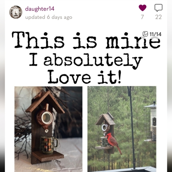 Rustic Wooden Bird Feeder/ Birdhouse Handmade English Tea - Picture 8 of 16